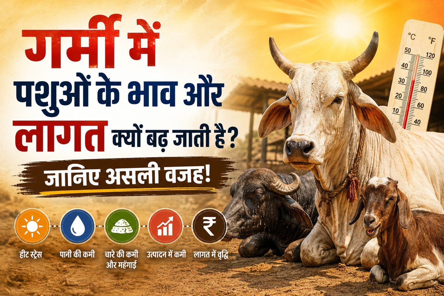 गर्मी में पशुओं के भाव,लागत क्यों बढ़ जाती है?